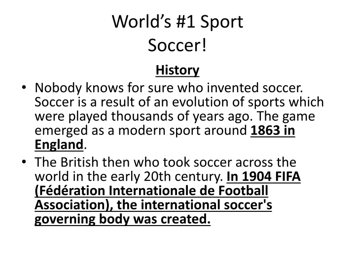 world s 1 sport soccer