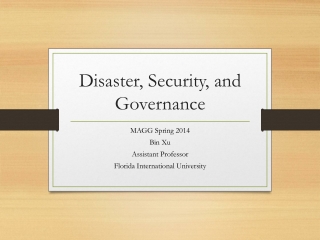 Disaster, Security, and Governance