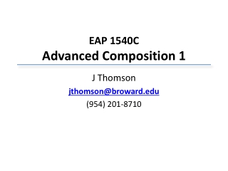 EAP 1540C Advanced Composition 1