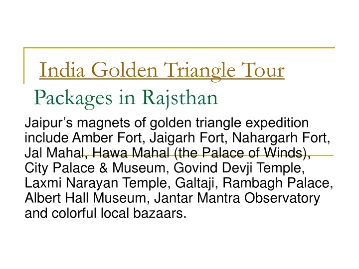 india golden triangle tour packages in rajsthan