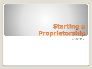 Starting a Proprietorship