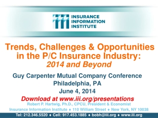 Trends, Challenges &amp; Opportunities in the P/C Insurance Industry: 2014 and Beyond