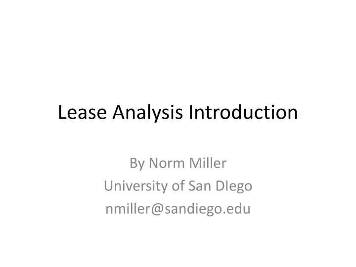 lease analysis introduction