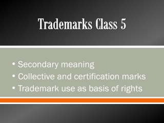 Trademarks Class 5