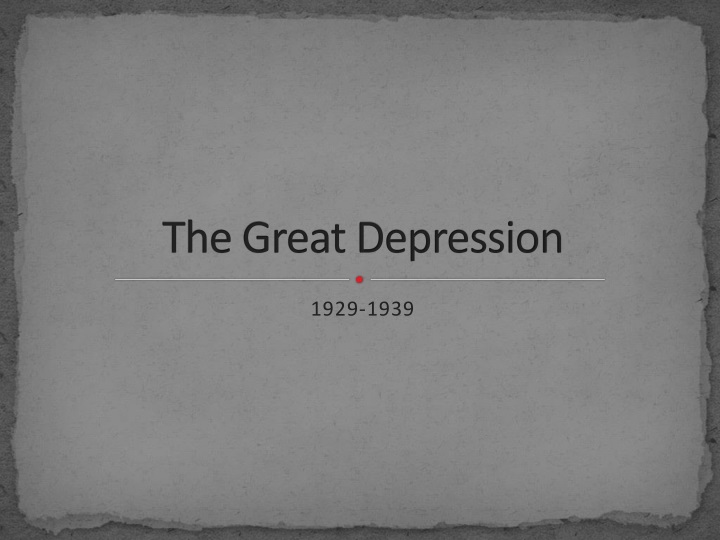 the great depression