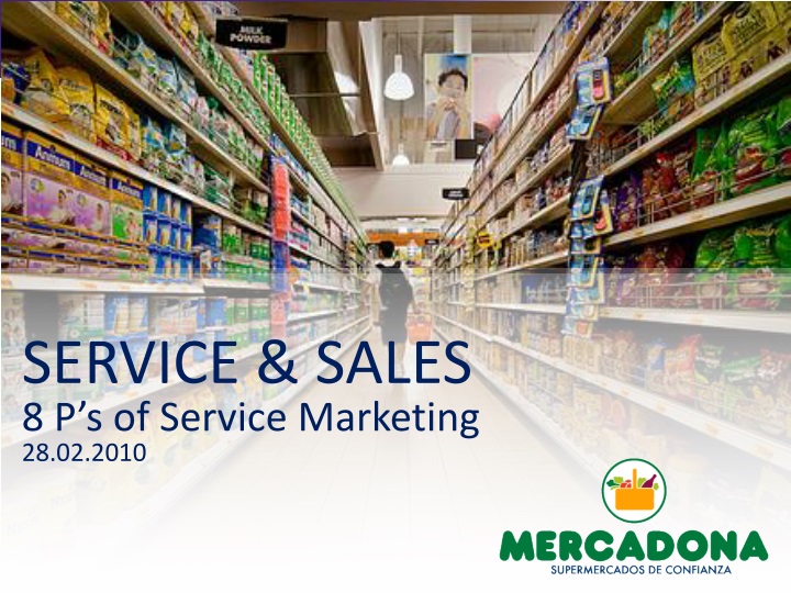 service sales 8 p s of service marketing