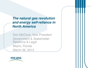The natural gas revolution and energy self-reliance in North America