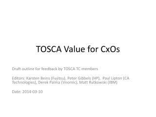 TOSCA Value for CxOs