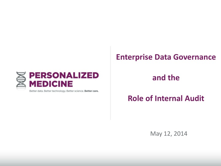 enterprise data governance and the role of internal audit