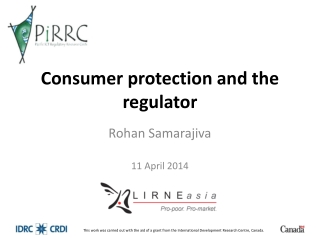 Consumer protection and the regulator