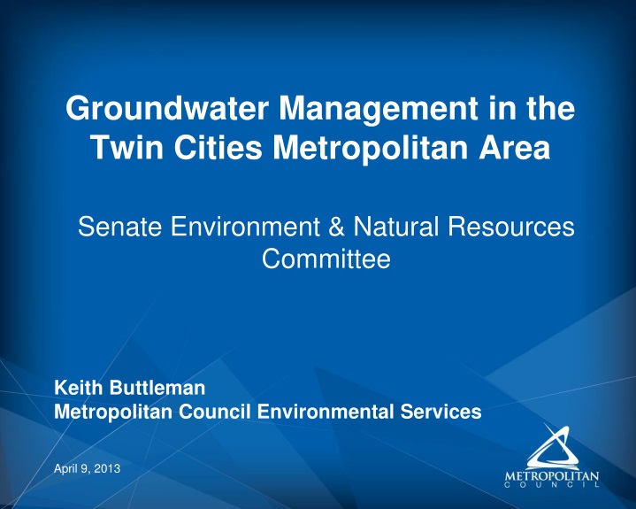 groundwater management in the twin cities metropolitan area
