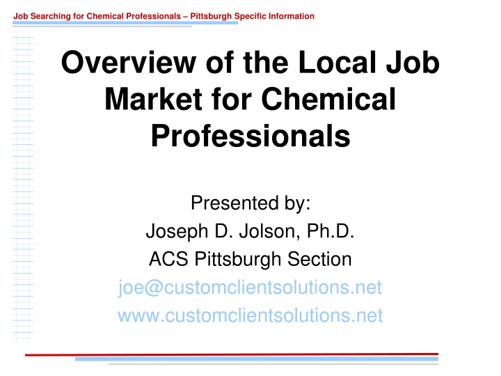 overview of the local job market for chemical professionals