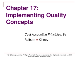Chapter 17: Implementing Quality Concepts