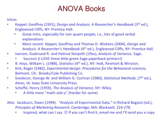ANOVA Books