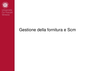 gestione della fornitura e scm