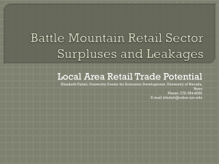 Battle Mountain Retail Sector Surpluses and Leakages