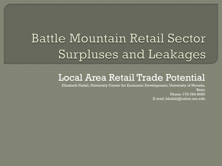 battle mountain retail sector surpluses and leakages