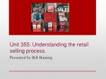 Unit 355: Understanding the retail selling process. - slide 1