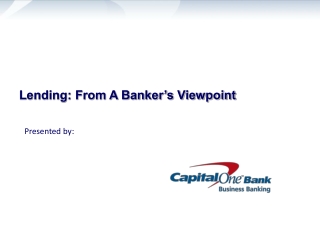 lending from a banker s viewpoint