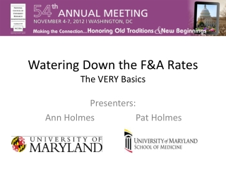 Watering Down the F&amp;A Rates The VERY Basics