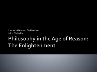 Philosophy in the Age of Reason: The Enlightenment