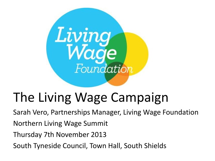 the living wage campaign sarah vero partnerships