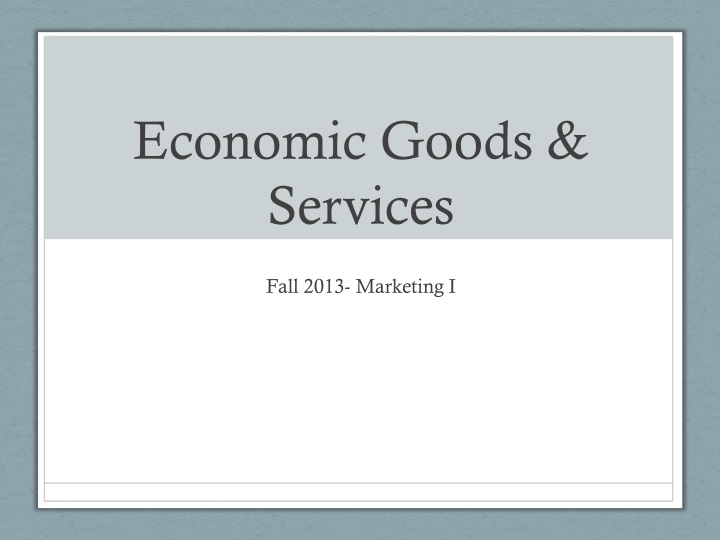 economic goods services