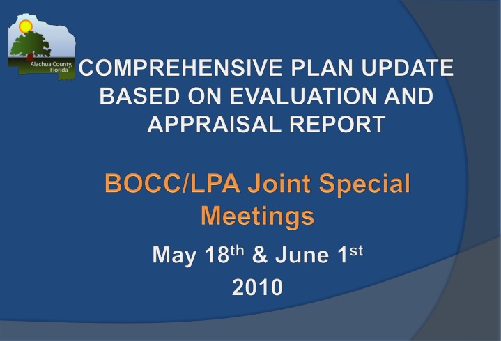 comprehensive plan update based on evaluation