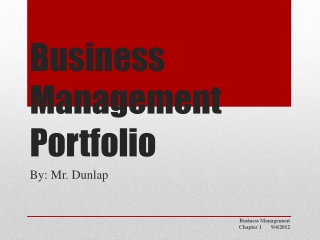 Business Management Portfolio