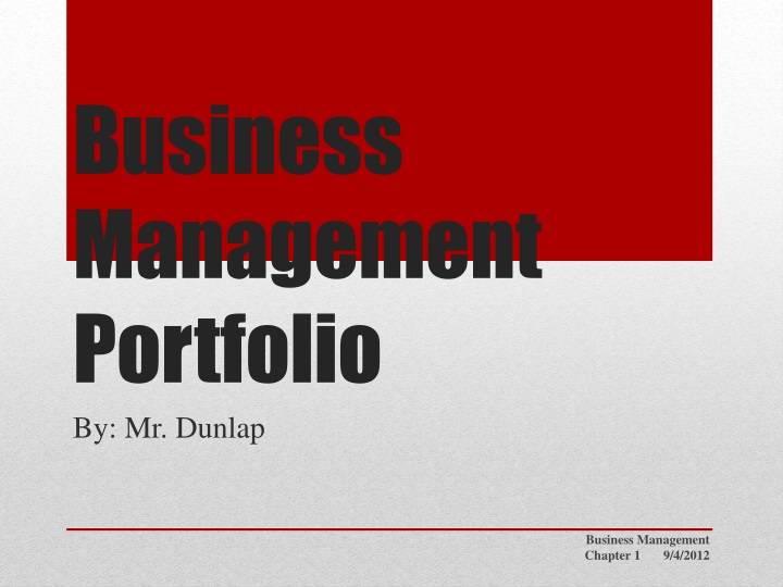 business management portfolio