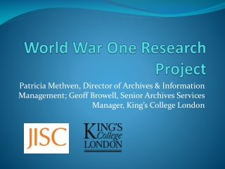 World War One Research Project