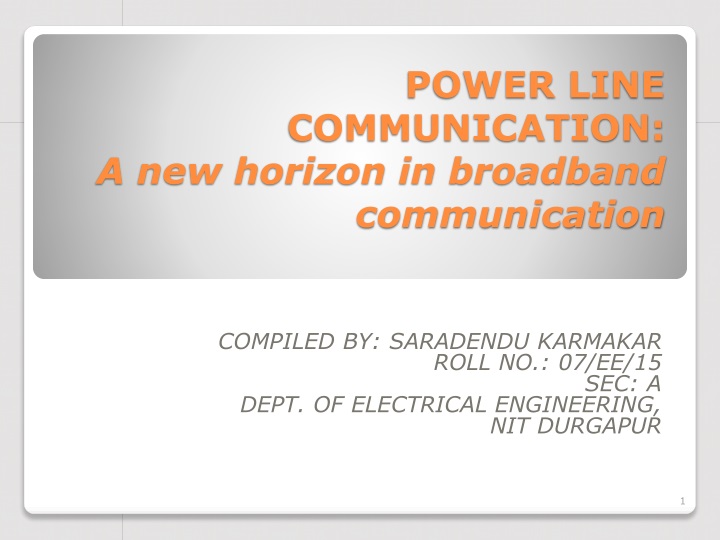power line communication a new horizon in broadband communication