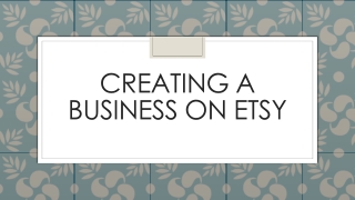 Creating a business on etsy