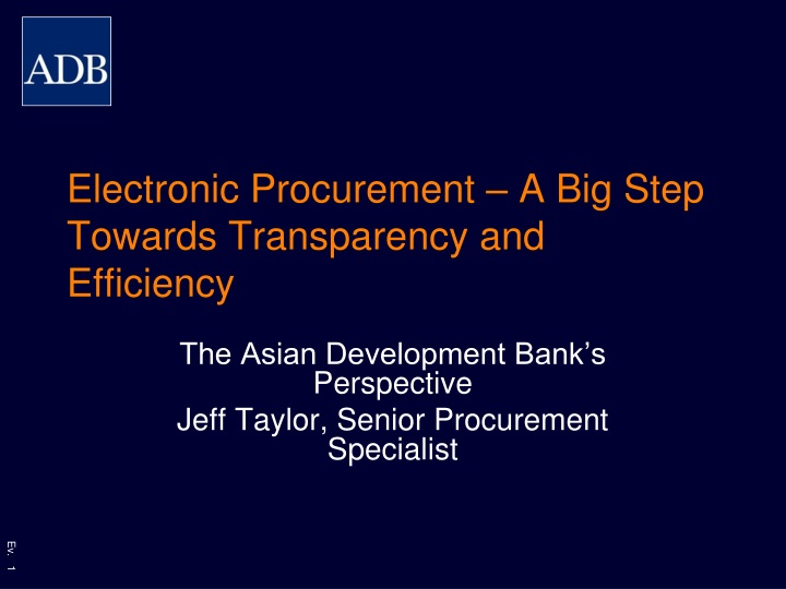 electronic procurement a big step towards transparency and efficiency
