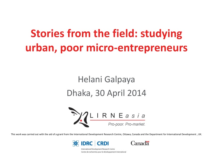 stories from the field studying urban poor micro entrepreneurs