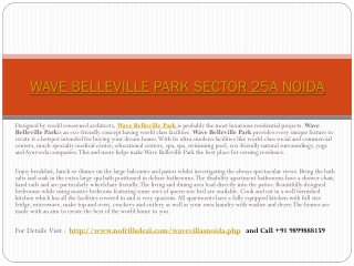 Wave Belleville Park Noida @ 9899888159