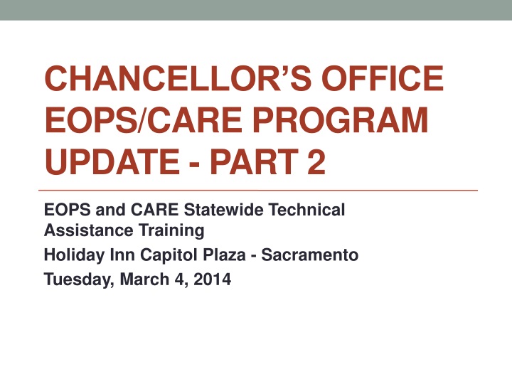 chancellor s office eops care program update part 2