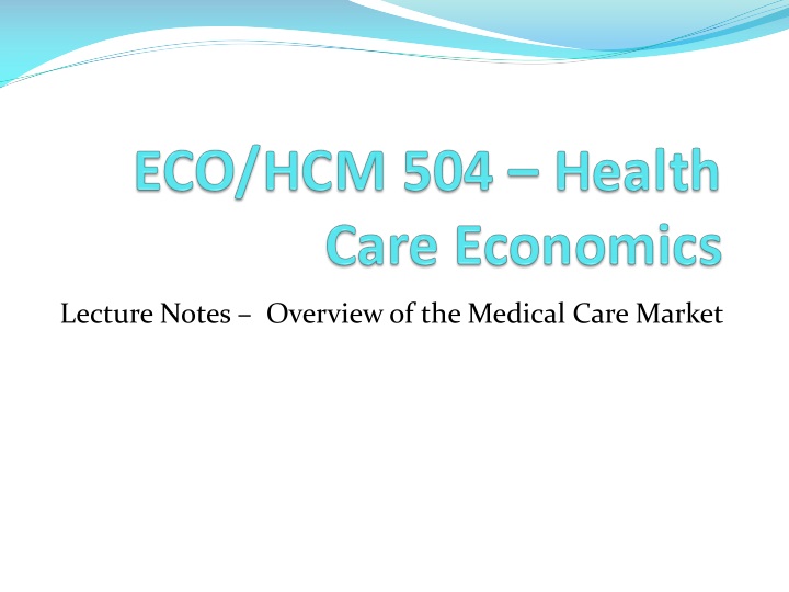 lecture notes overview of the medical care market