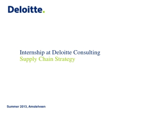 Internship at Deloitte Consulting