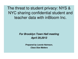 NYS &amp; 7 other states plan to share confidential student data with inBloom Inc.