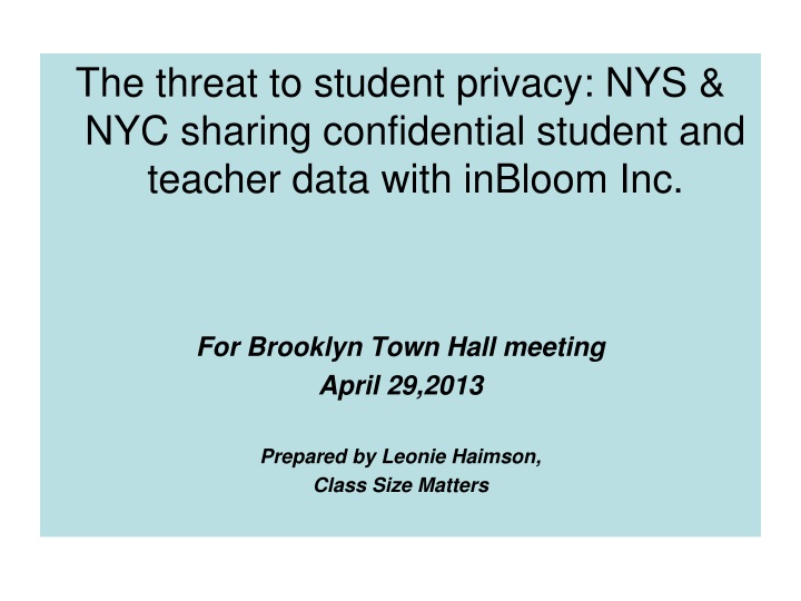 the threat to student privacy nys nyc sharing