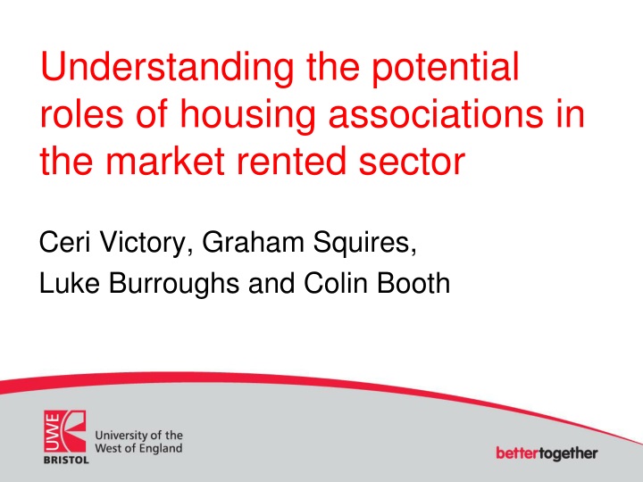 understanding the potential roles of housing associations in the market rented sector
