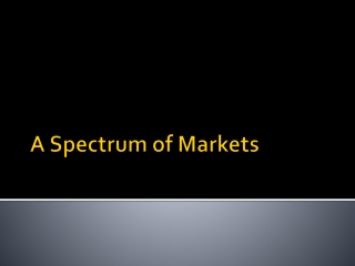 A Spectrum of Markets