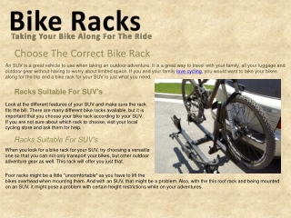 Choose The Correct Bike Rack