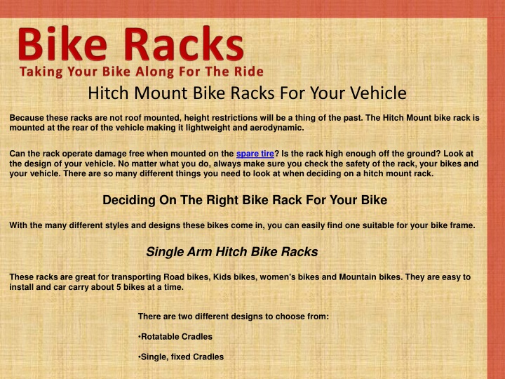hitch mount bike racks for your vehicle