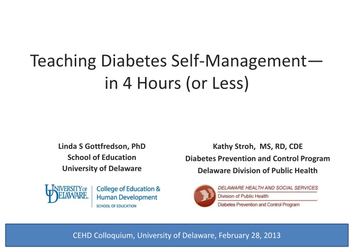 teaching diabetes self management in 4 hours or less