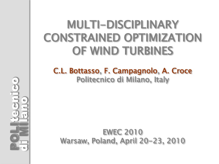 multi disciplinary constrained optimization