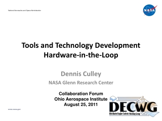 Tools and Technology Development Hardware-in-the-Loop