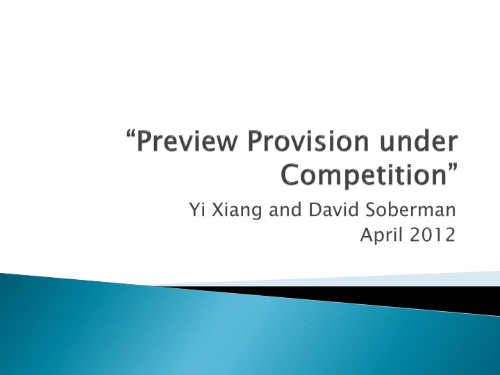 preview provision under competition
