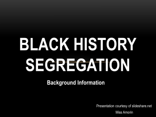 Black History Segregation